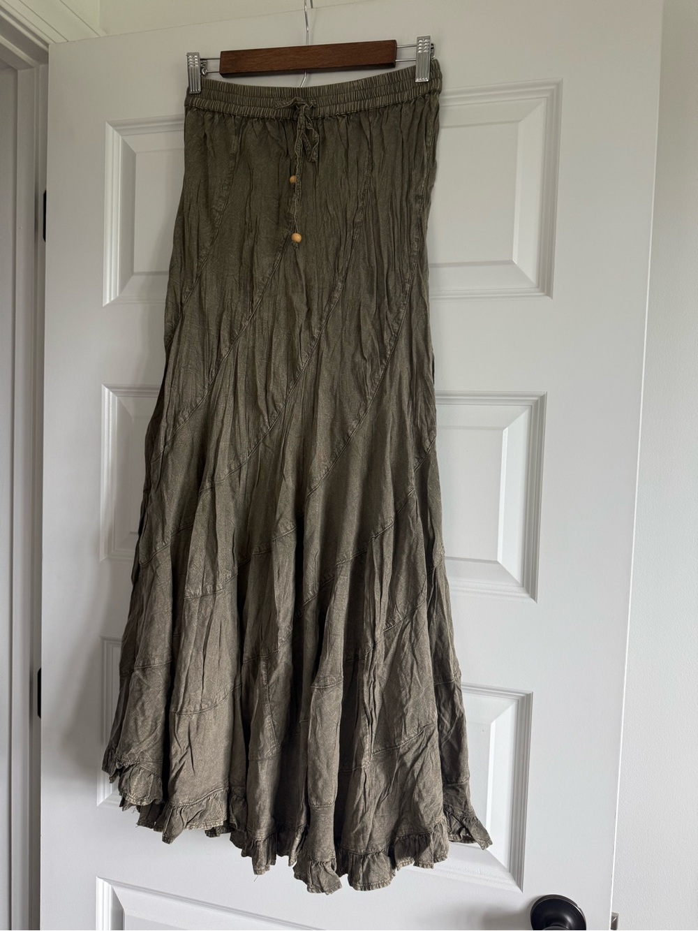 Young Threads Olive Green Boho Maxi Skirt Size Medium NWT - Picture 3 of 14